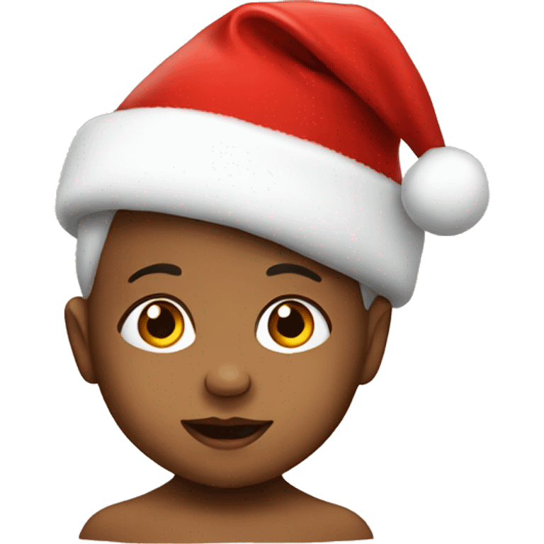 Baby with Christmas hat emoji