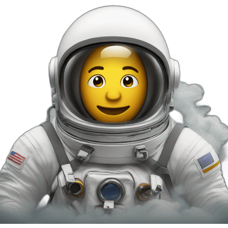 Astronaut with smoke coming out his helmet  emoji