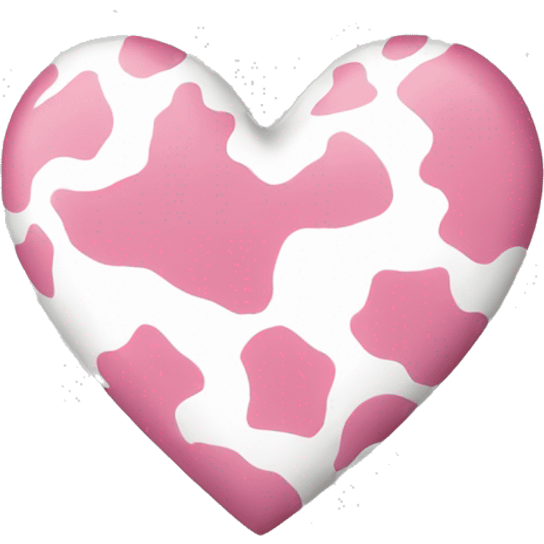 Pink and white cow print love heart  emoji