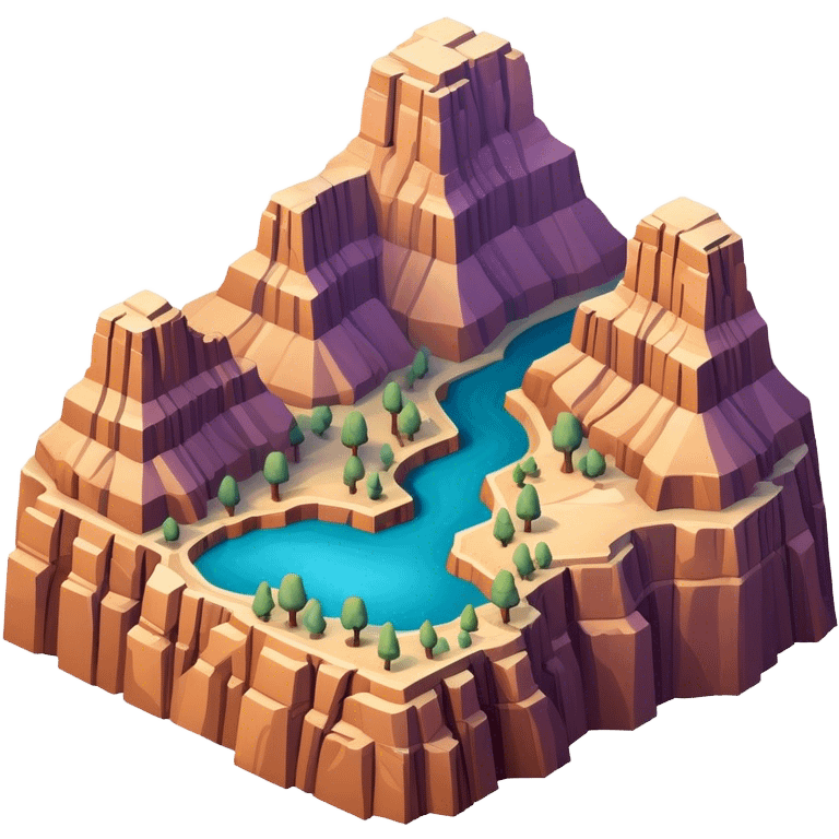 Isometric Grand Canyon terrain emoji