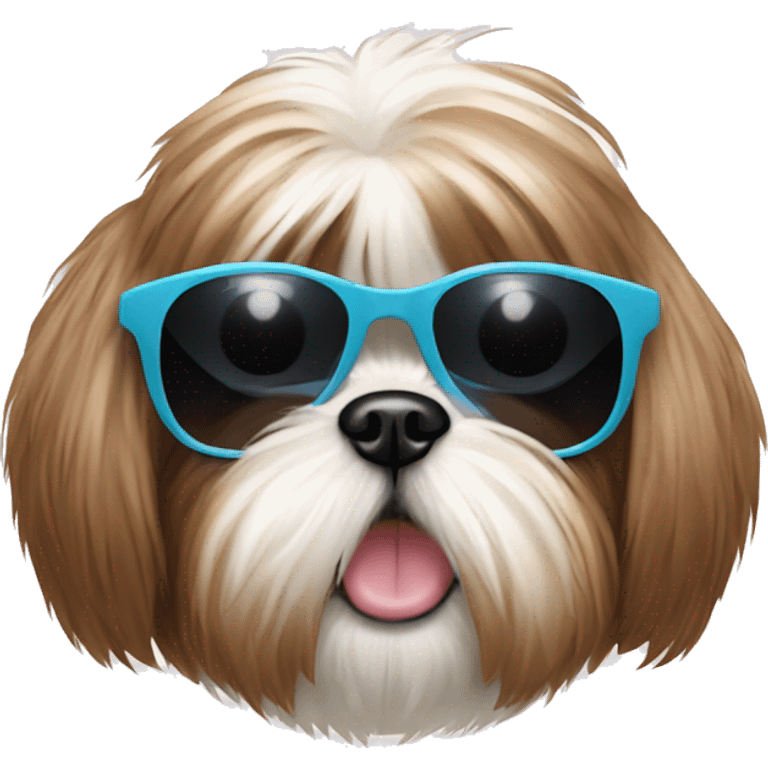 Shih Tzu with sunglasses and a coconut in his paw emoji