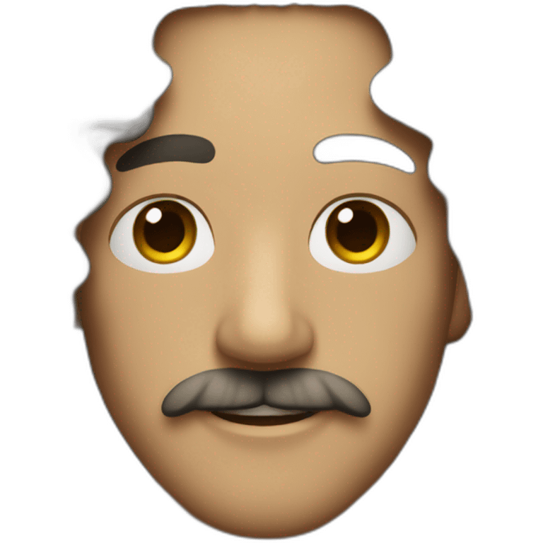 MAN WITH MUSTACHE AND LONG BLACK CURLY HAIR emoji