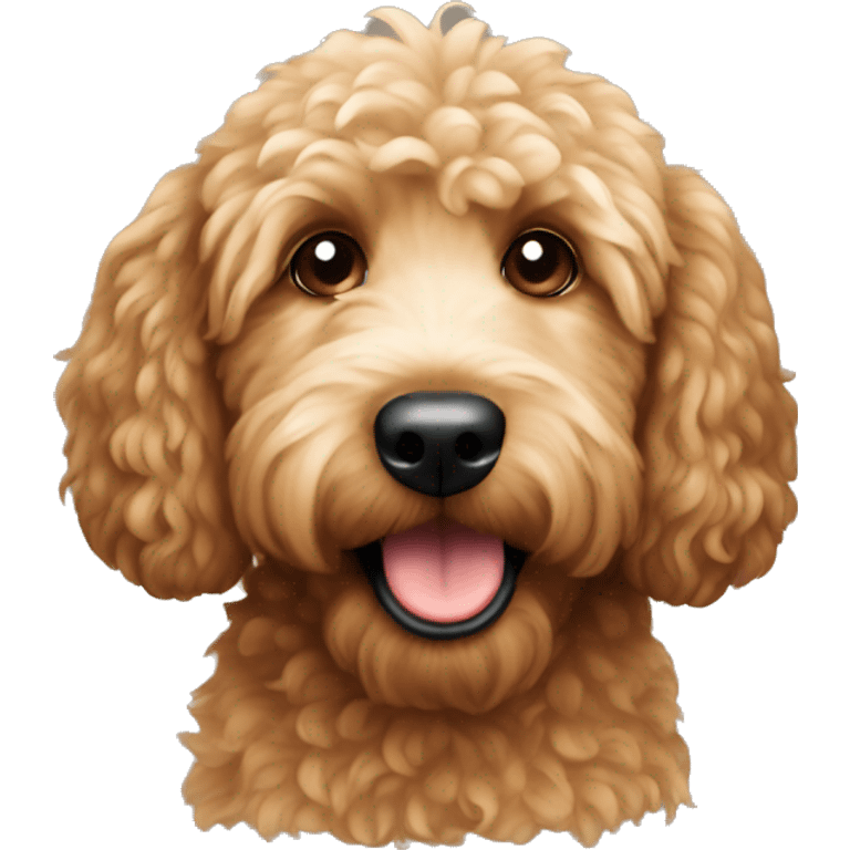 Brown mini golden doodle  emoji