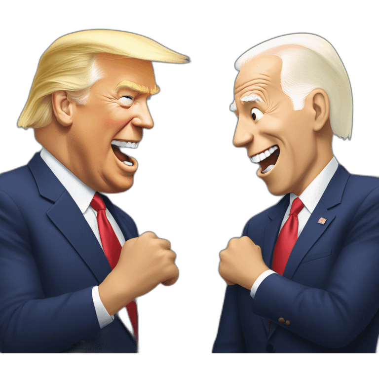 Donald trump biting Joe Biden emoji