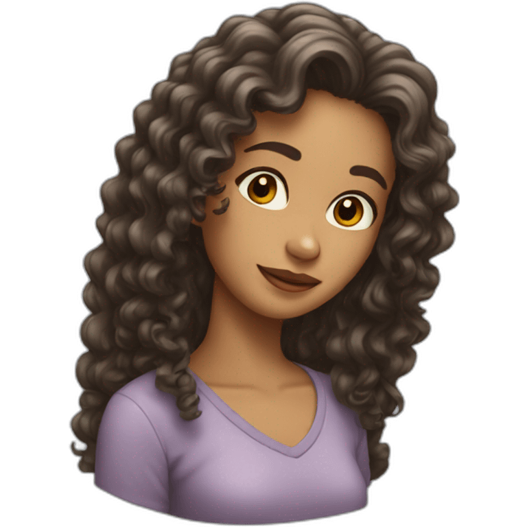 girl with long curly hair emoji