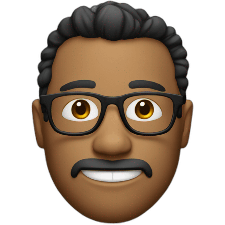 chico con lentes y pelo negro peinado para el costado izquierdo emoji