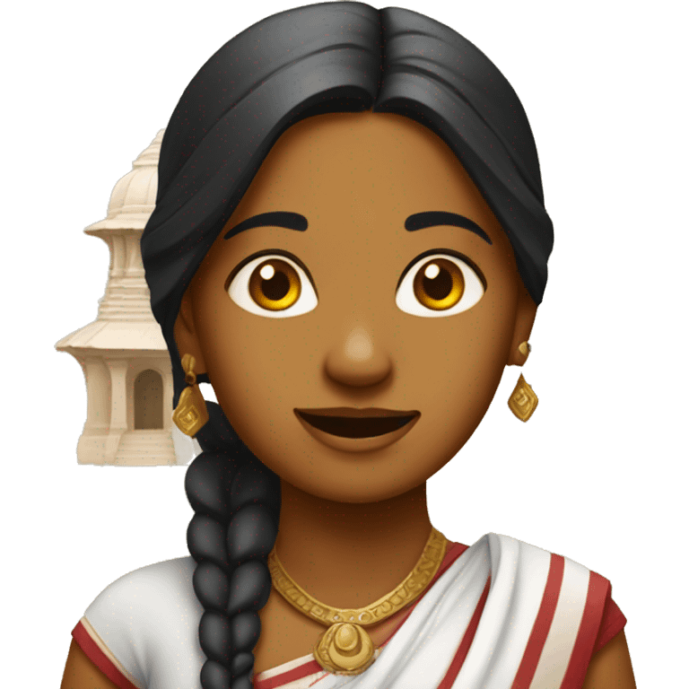 Indian girl at temple emoji