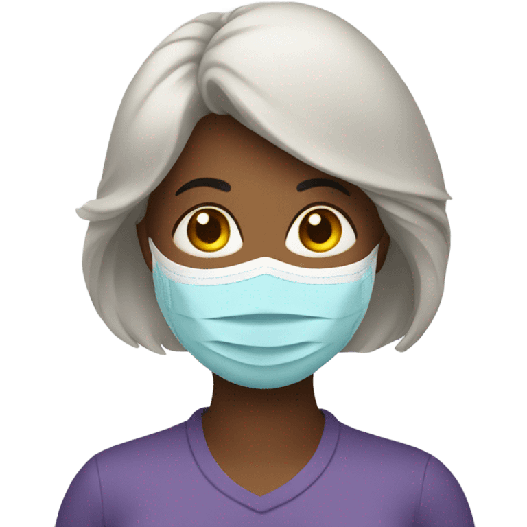 Mother with mask emoji