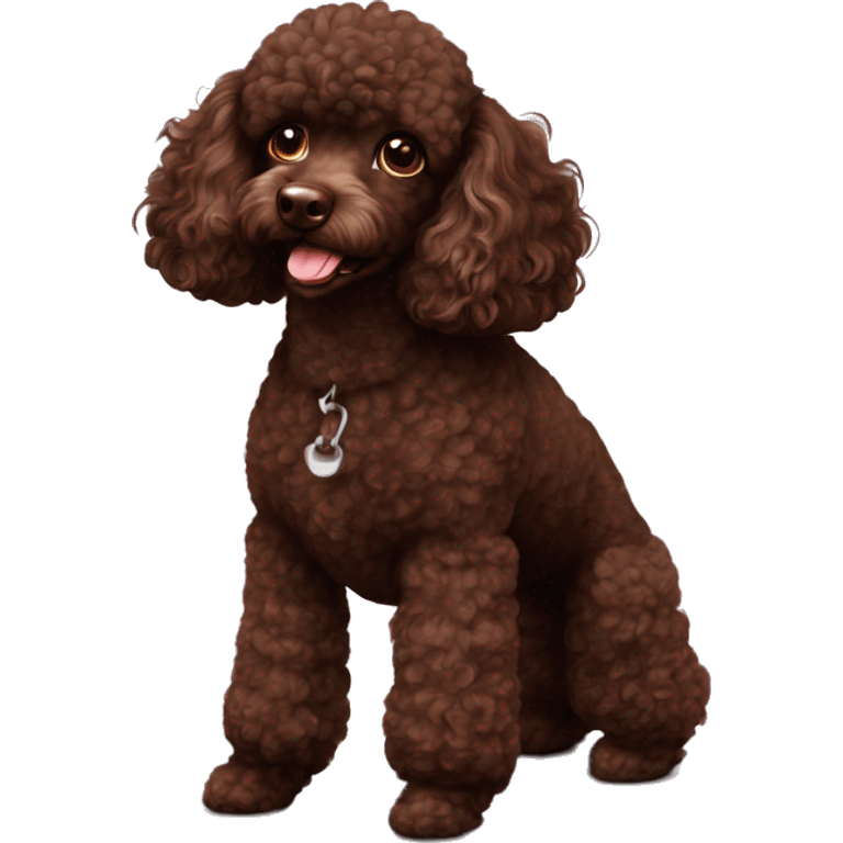 Chocolate brown miniature poodle  emoji