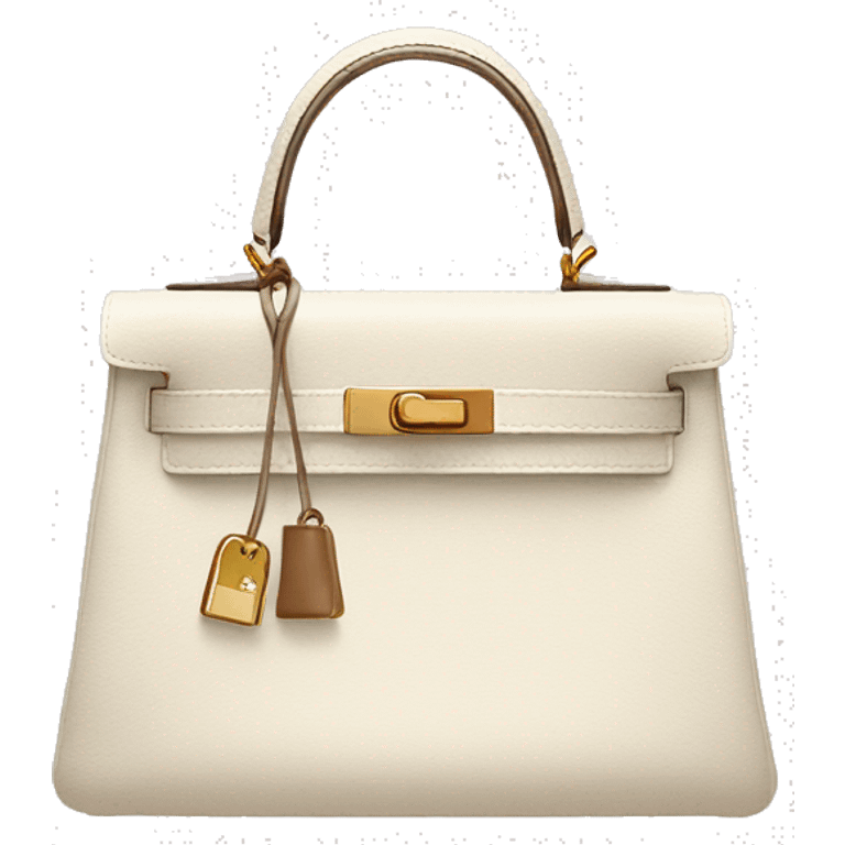 Cream Hermes Kelly purse emoji