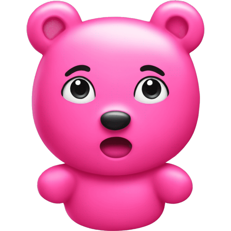 Pink gummy bear trendy emoji