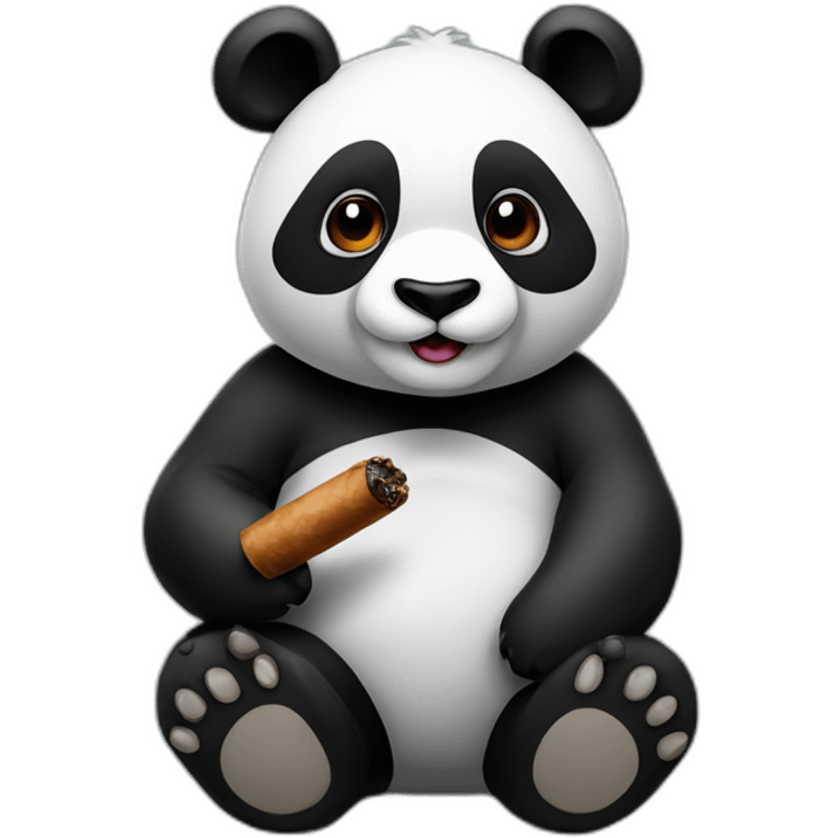 panda with cigar emoji