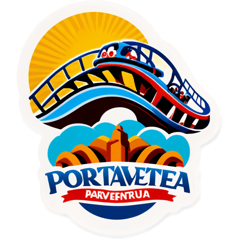 Roller coaster with the name « Portaventura » emoji