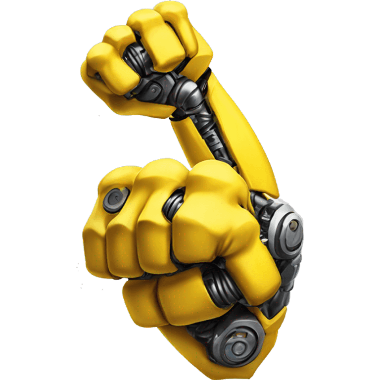 Flexing yellow mechanical cyborg bicep and arm emoji