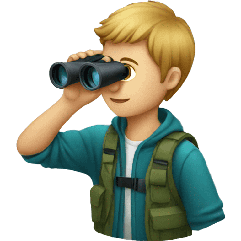 kid looking through binoculars emoji