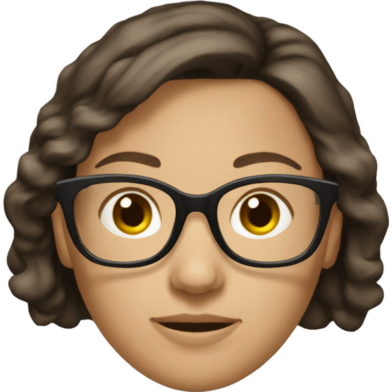 Brunette Caucasian woman glasses emoji