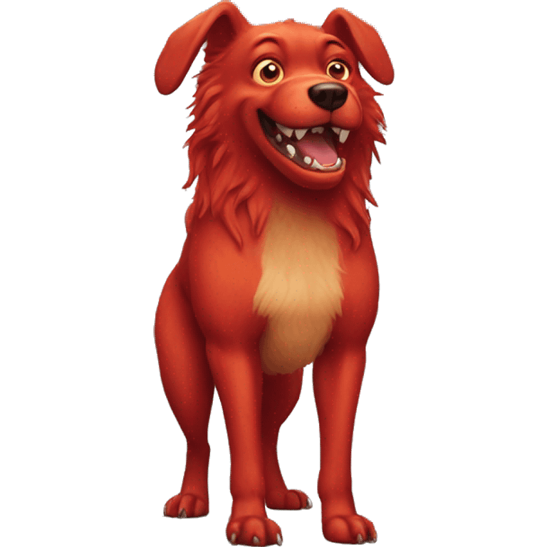 The red dog monster emoji