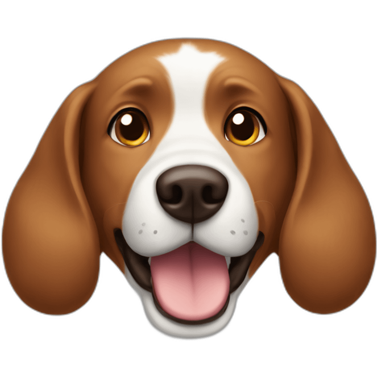 brown dog with white spot on chest emoji