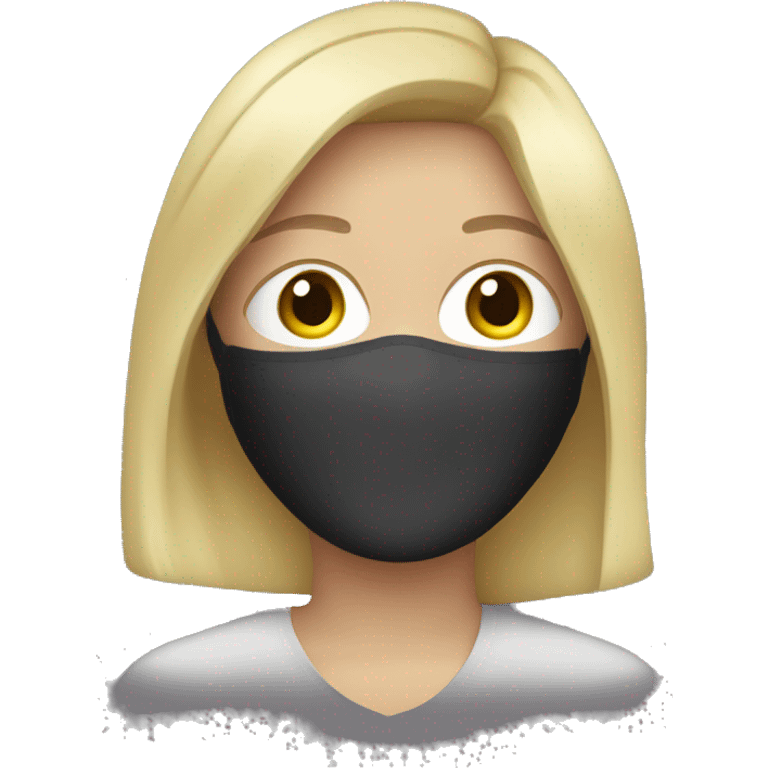 A blonde woman with a face mask on emoji