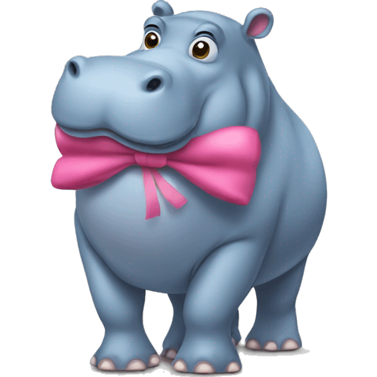 hippo with a bow  emoji