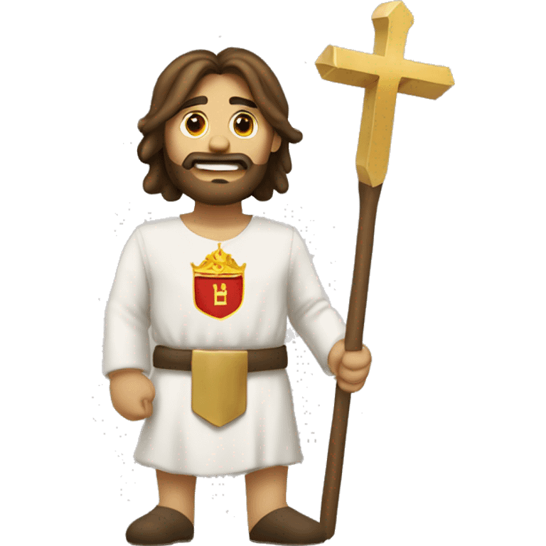 Cristo y un escudo con el número 63 emoji