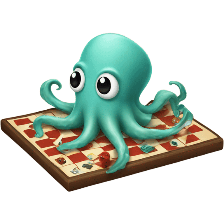 Squid playing a board game emoji