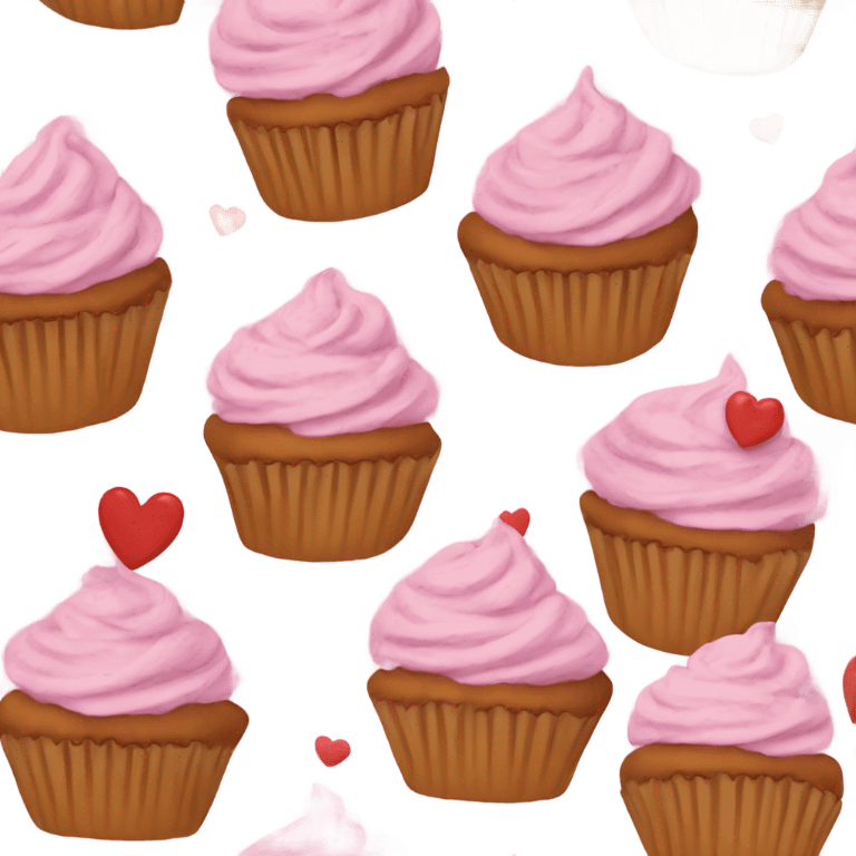 Heart shaped cupcake emoji