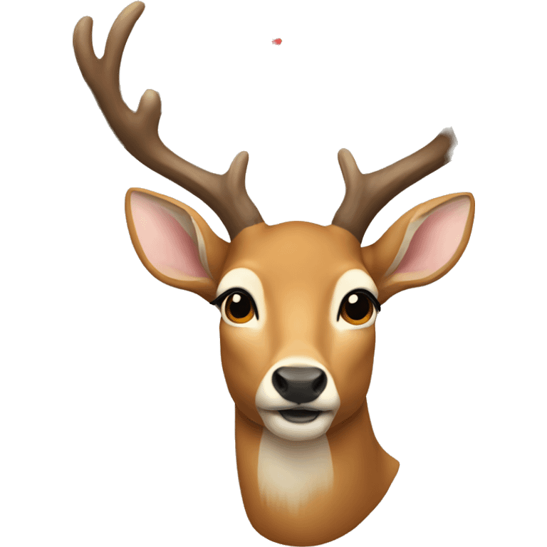 a deer with a garland on its horns emoji