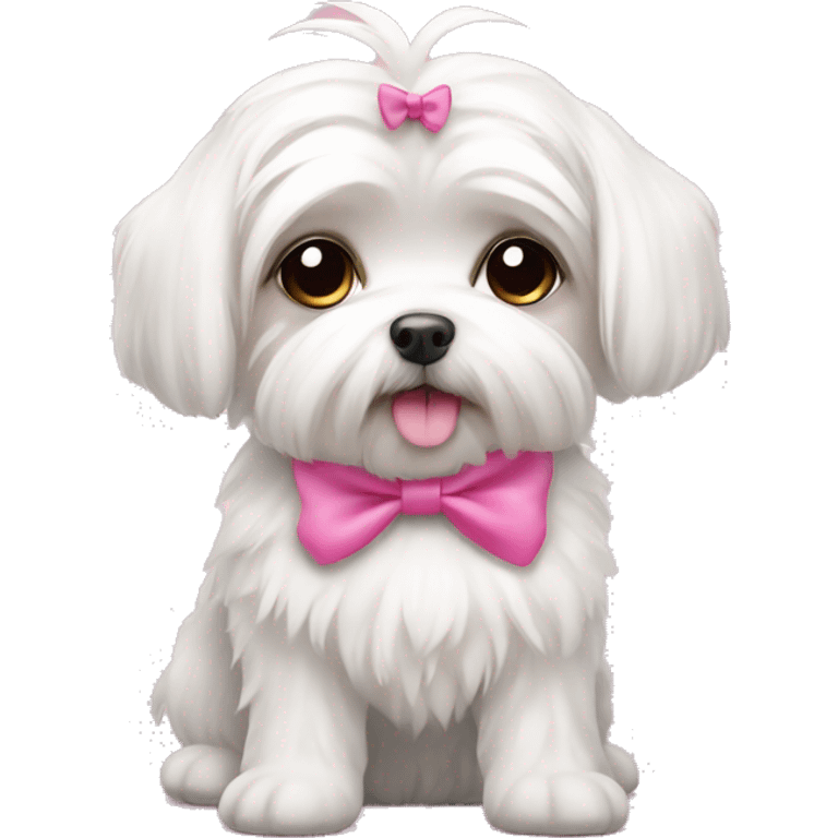 Maltese with a pink bow emoji