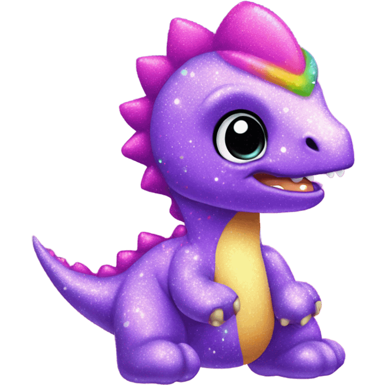 Lisa frank glitter baby dinosaur  emoji