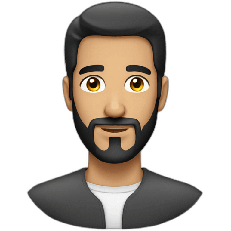 arab man with high fade, beard and black hair emoji