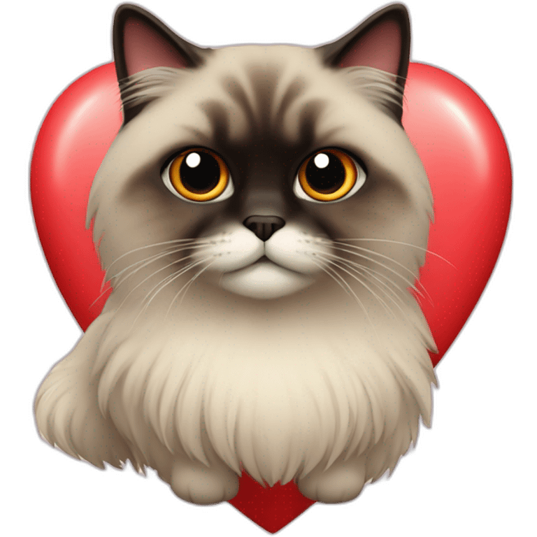 Himalayan cat in red heart emoji