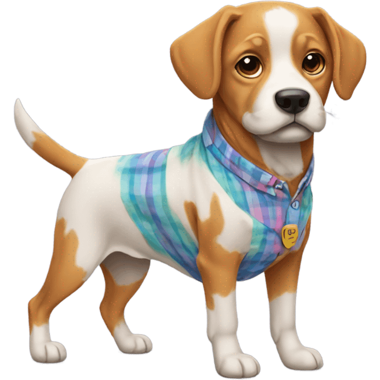 Dog wearing shirts emoji