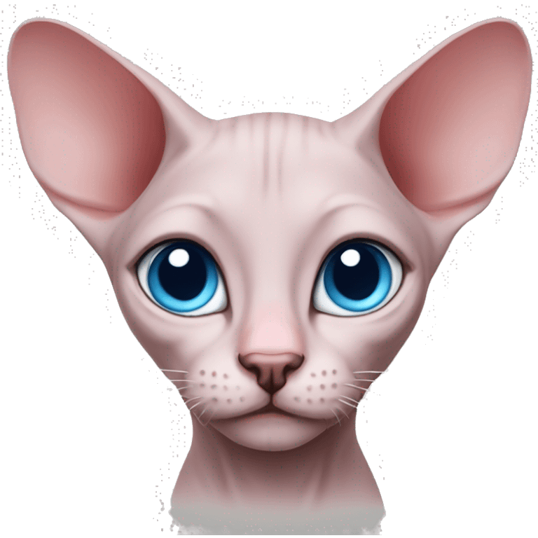 Pink-sphinx-cat-blue-eyes-big ears emoji