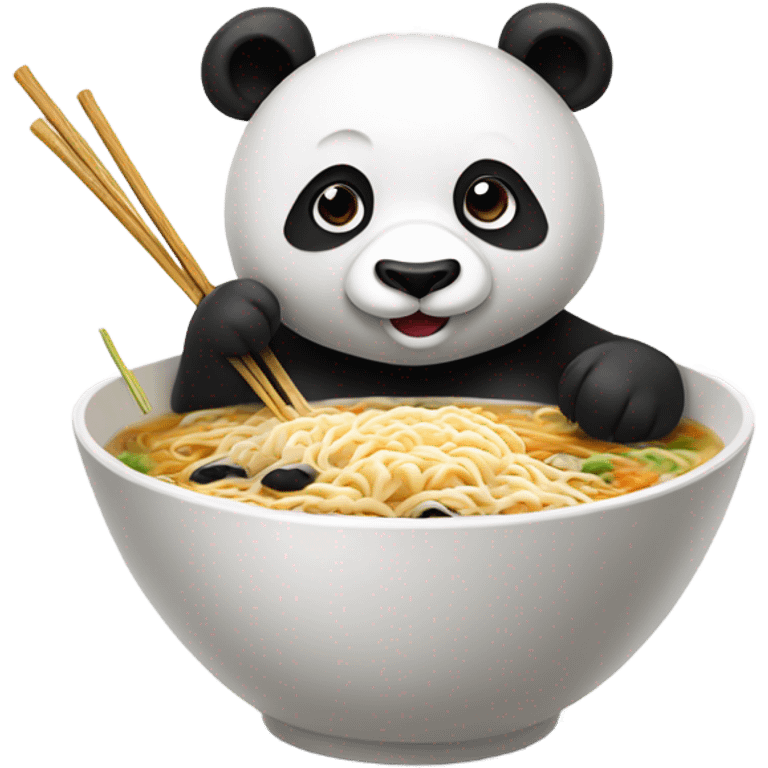 Panda eating rawmen emoji