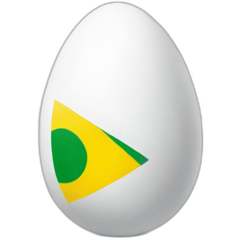 white egg with a brazil tee-shirt emoji