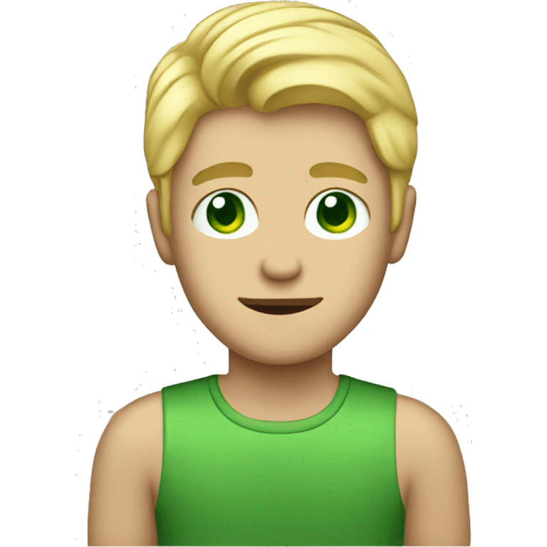 a blonde guy with green eyes emoji