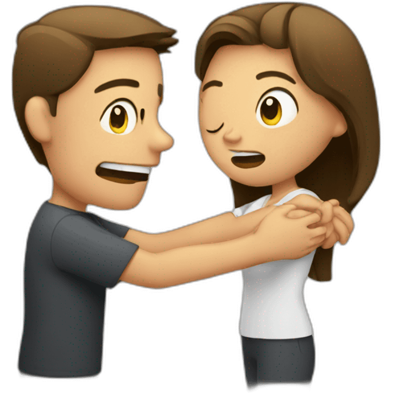 A woman slapping a man emoji