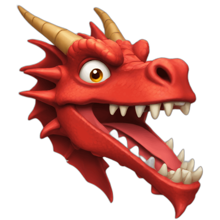 Crazy Funny Red Dragon Head emoji