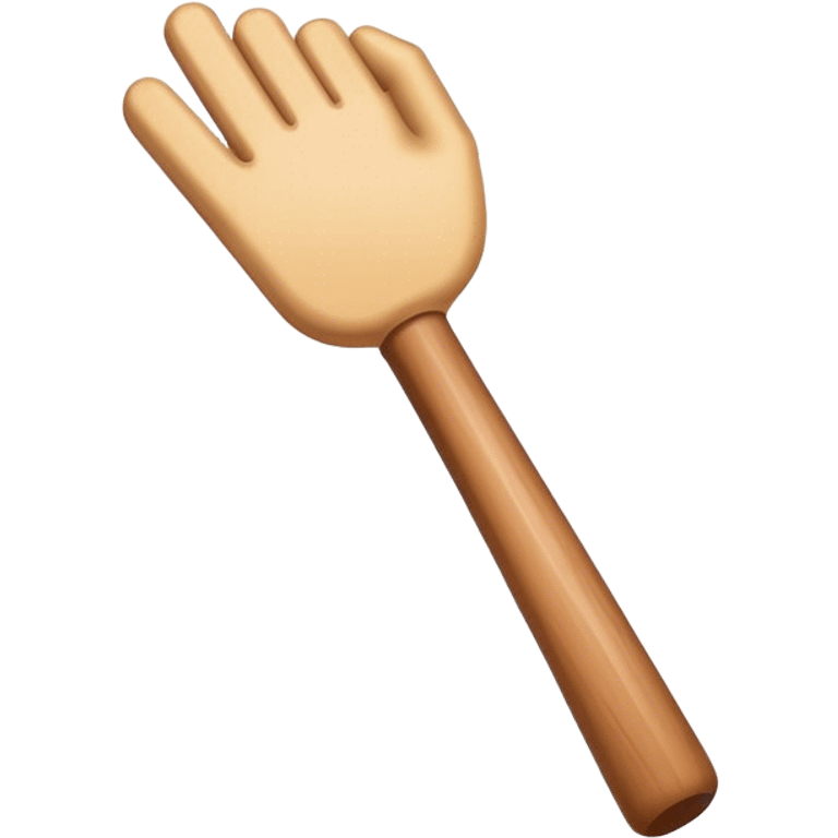 Hand holding Woodstick emoji