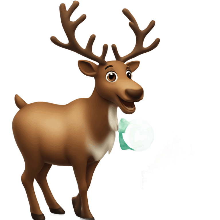 reindeer next to house made of fire  emoji