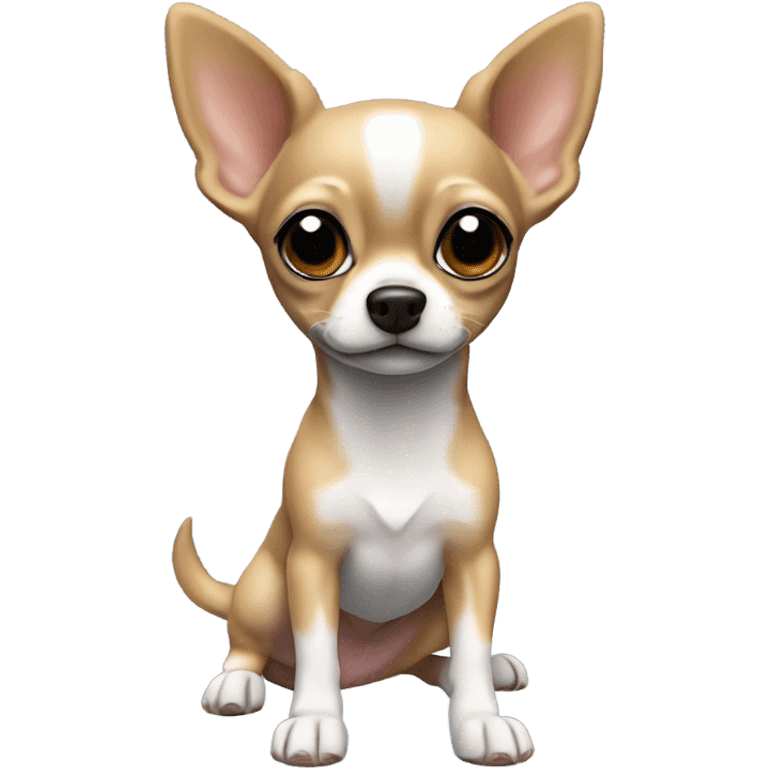 Chihuahua Minpin, Chinese Crescent  mix with white and black fur￼ emoji