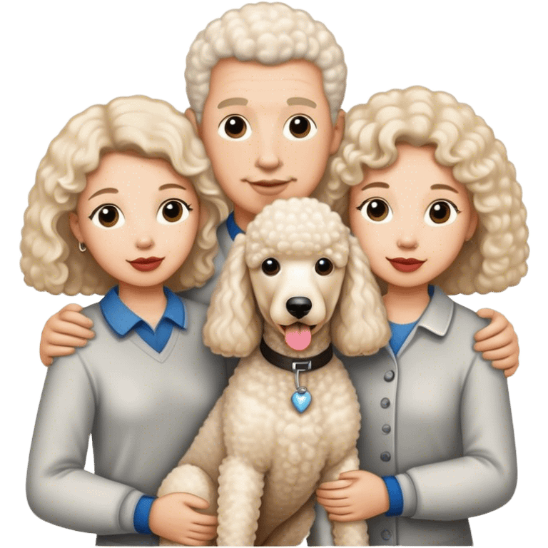 Four Family and a white standard poodle emoji