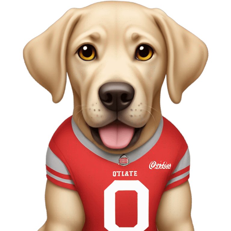 Labrador dog with Ohio state buckeyes jersey  emoji