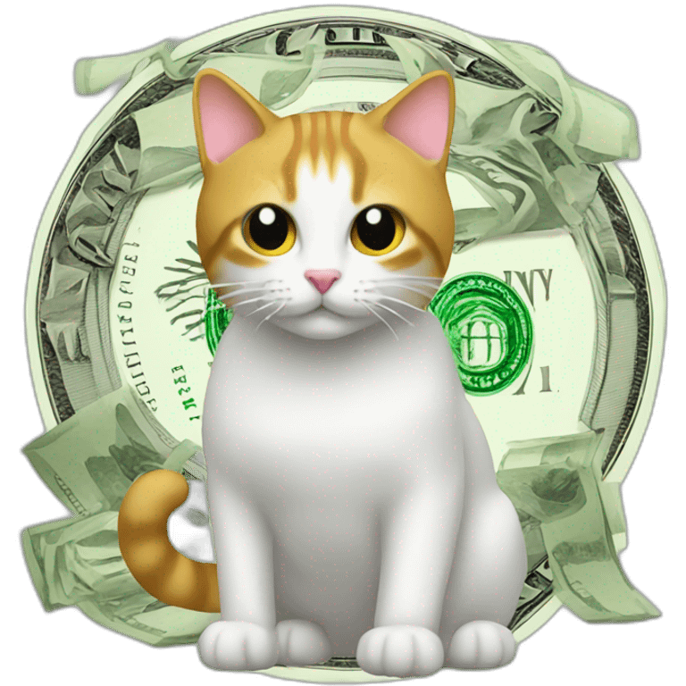 money with a cat printed emoji