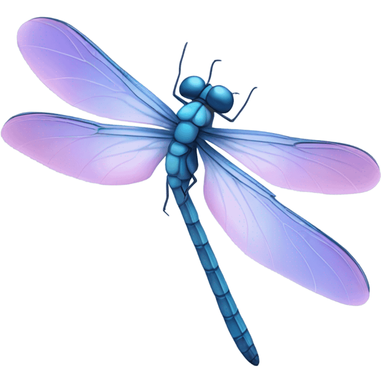 Blue dragonfly with pinkish wings  emoji