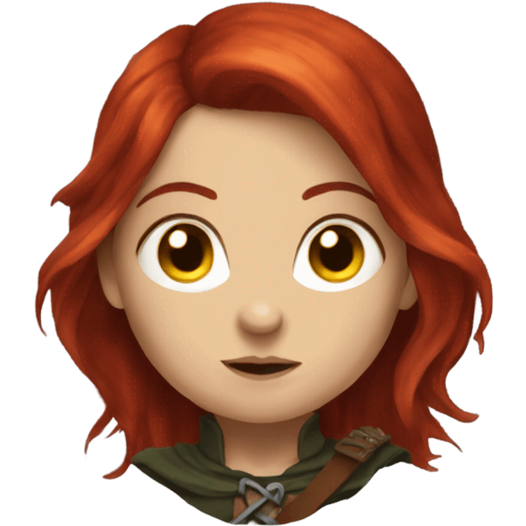 Fantasy female rogue halfling with red hair emoji