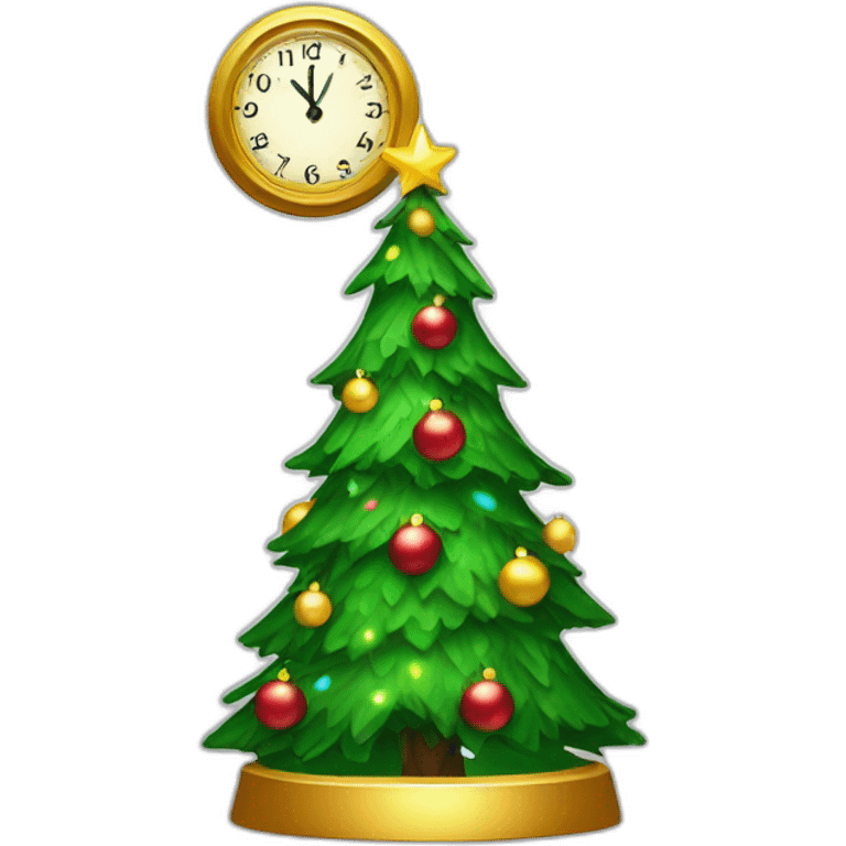 cristmas tree with clock emoji