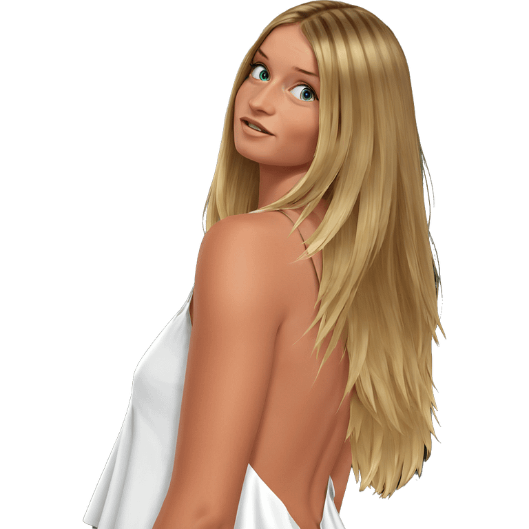 blonde girl in white dress emoji