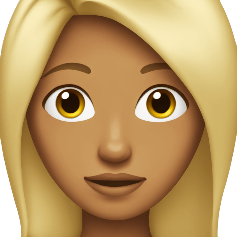 Blonde girl with a tan emoji